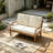 Outdoor Acacia Wood Loveseat with Cushions