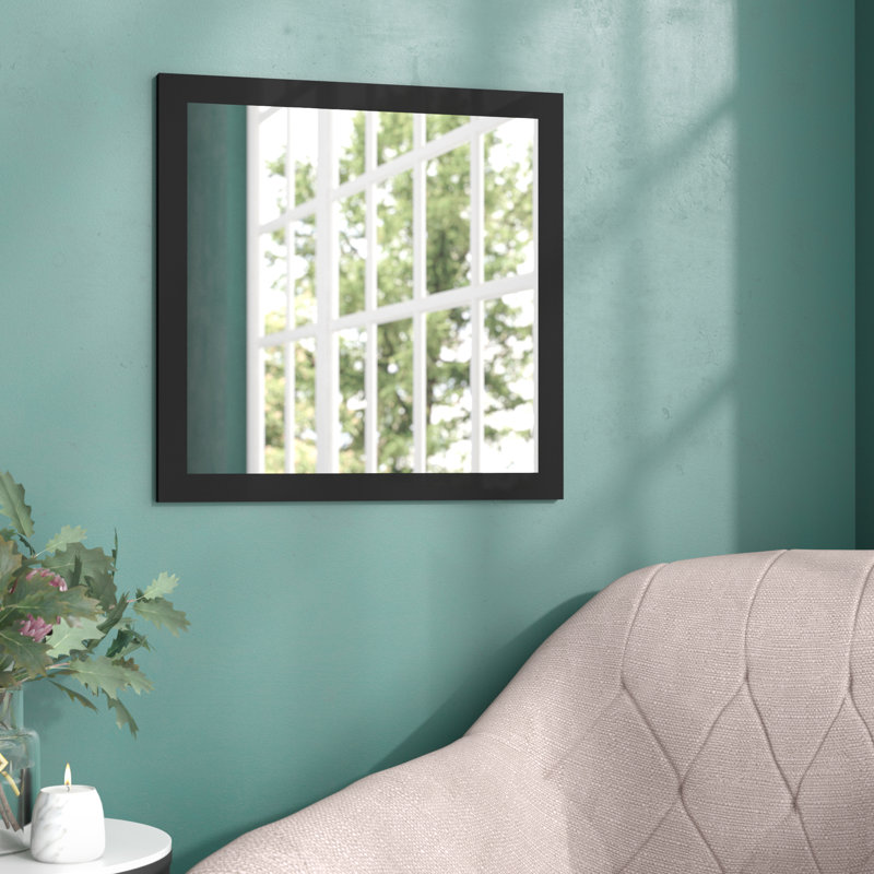 Wood Flat Mirror, 29" H x 29" W