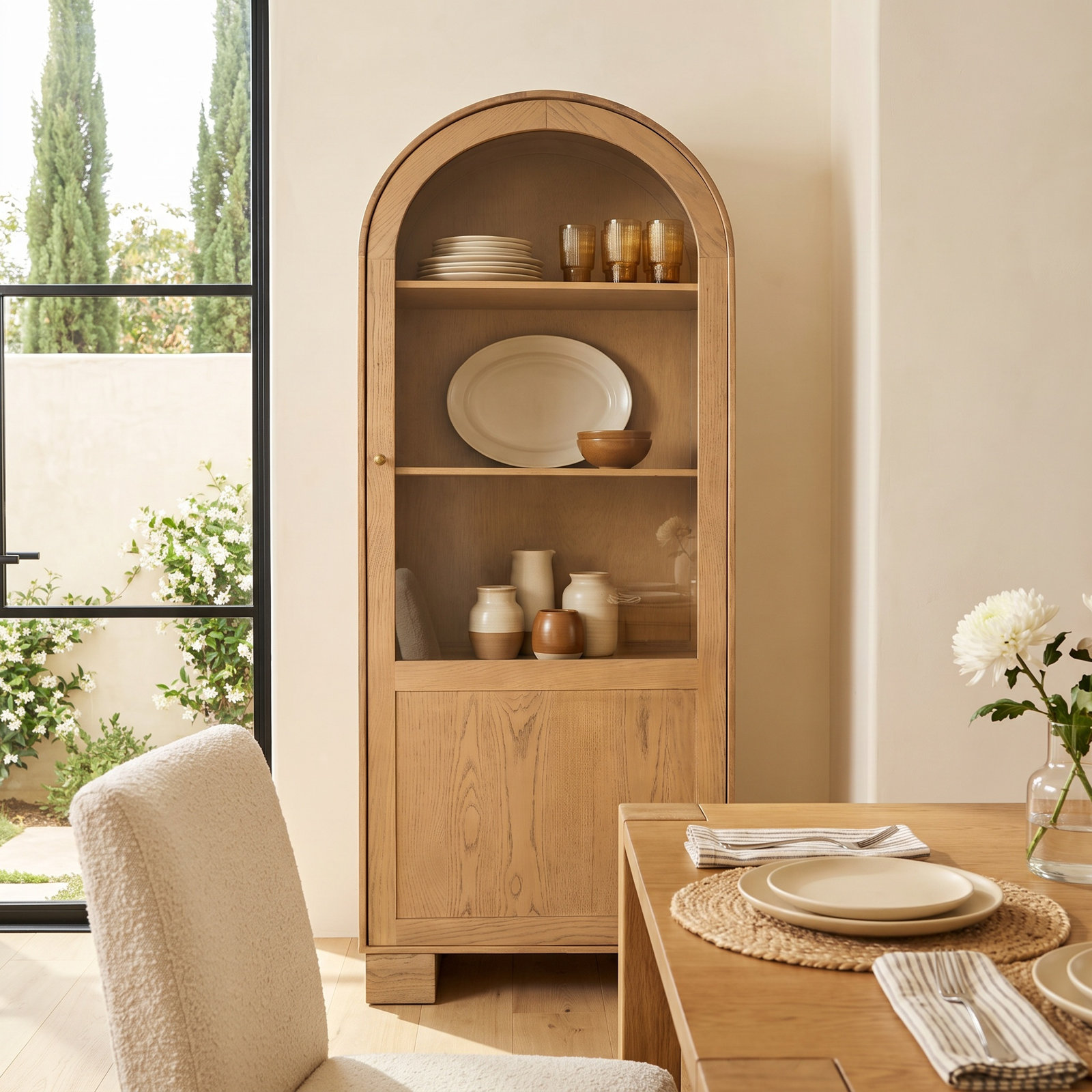 Solid Oak Accent Cabinet