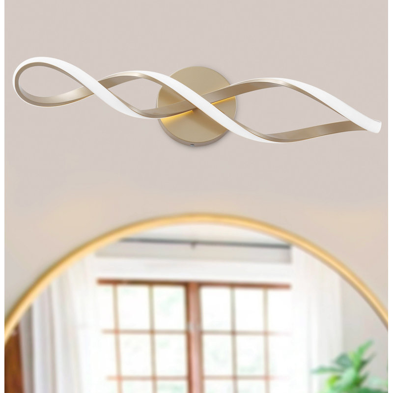 Anquan 1-Light 6000K White Light LED Vanity Light, Gold