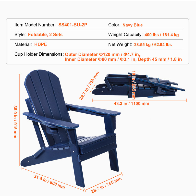 HDPE Banquet Folding Chair Folding Chair Set, Blue