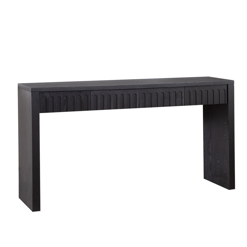 Console à 4 tiroirs, Noir