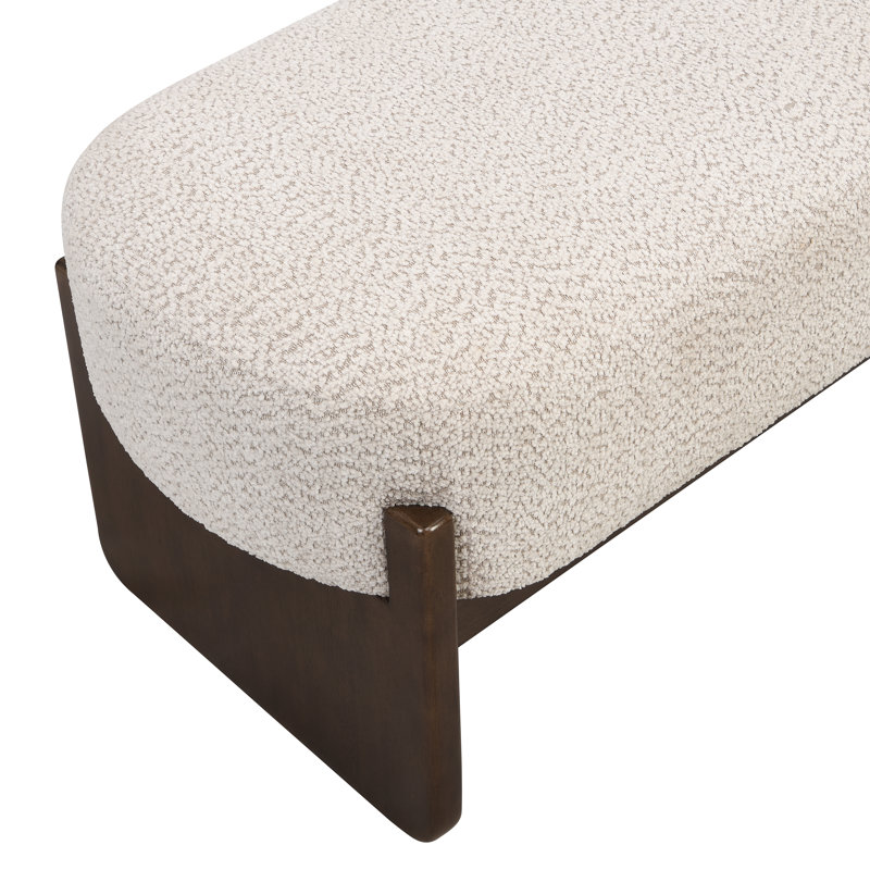 Snedicor Elegant Loop Yarn Ottoman, Beige