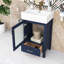 Meuble-lavabo de salle de bain avec lavabo en céramique, porte à fermeture en douceur et beaucoup de rangement-15375814