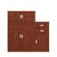 Lit plateforme simple en bois peu encombrant avec bibliothèque et garde-robe mobile-114328234