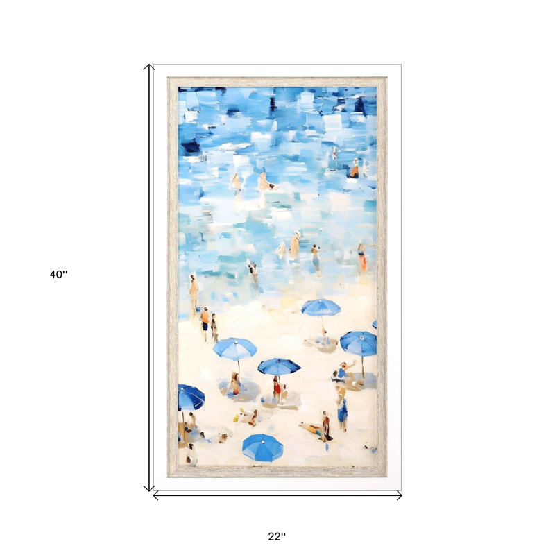 Aerial Beach Views White Framed Wall Art