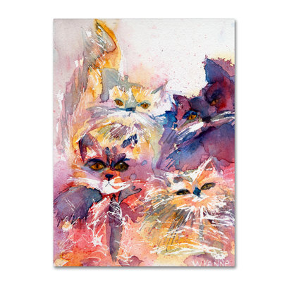 «Four Kitties» de Berkley, reproduction sur toile tendue