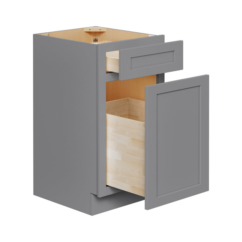 18"W * 29.5"H * 24"D Shaker Grey Ready to Assemble 2-Drawer File Base Cabinet, Shaker Grey