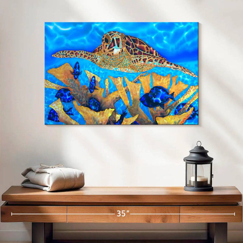 Brampt bleu et écorce, H 16 po x l 24 po