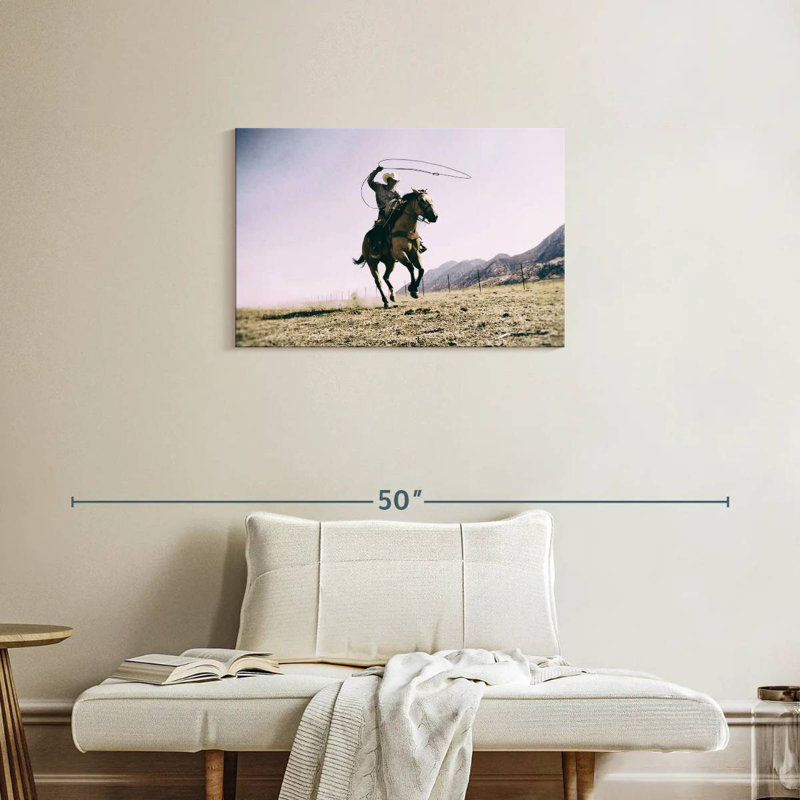 Lelar Cowboy et son lasso, H 20 po x l 30 po
