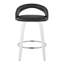 Tabouret de comptoir à hauteur fixe avec pivot en bois et similicuir élégant avec repose-pieds rond en métal - ensemble de 2-125535728-125535732