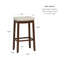 Tabouret en bois massif avec siège rembourré Bartonville-875261410-929350075