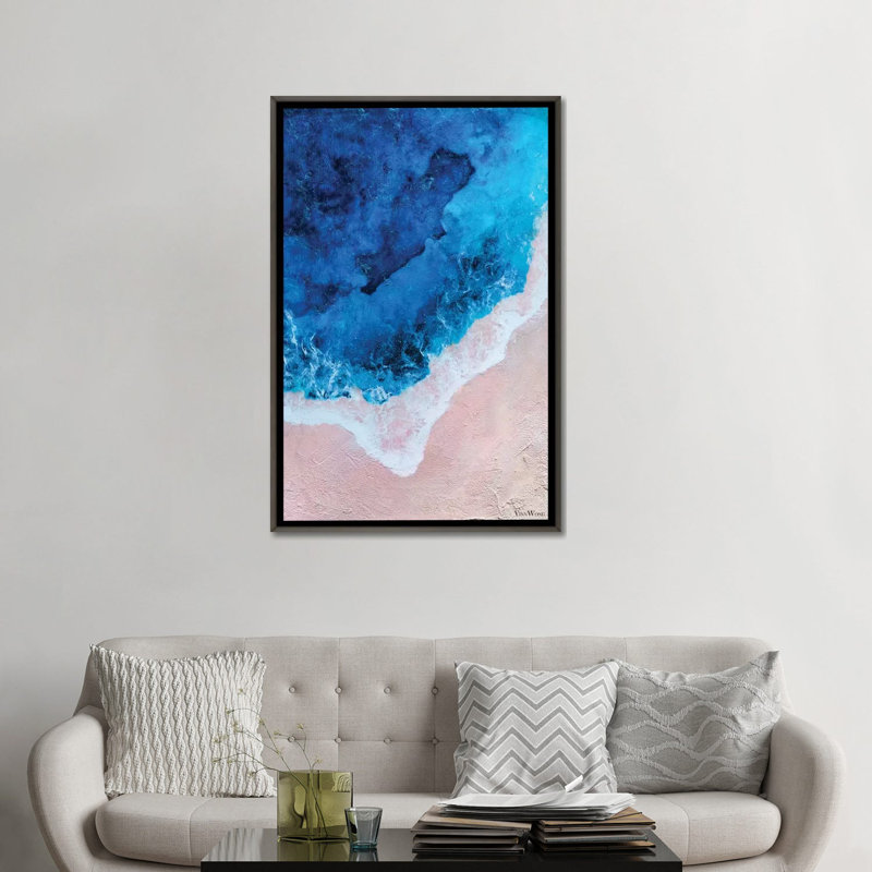 " Oasis " by Vinn Wong Painting Print, Dark Rustic Wood Framed, 48" H x 32" W x 1.5" D