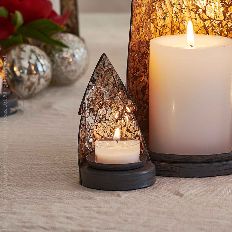 Iron Tabletop Tealight Holder, 4.25" H x 2.52" W x 2.52" D