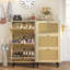 Armoire de rangement à chaussures en rotin