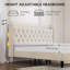 Lit plateforme tapissier en velours avec station de charge et tablette de rangement (beige, grand)-1559455985-1559455990
