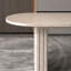 Table de salle à manger ovale extensible pour 4 à 8 personnes, finition inspirée du travertin avec piètement en bois, idéale pour les salons familiaux
