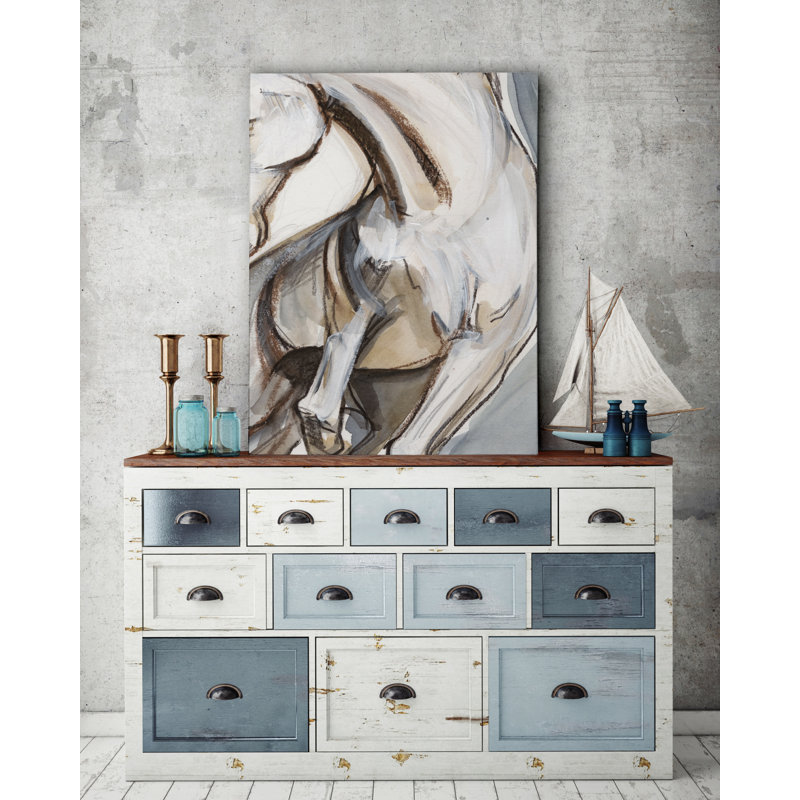 « cheval abstraction ii », reproduction sur toile tendue, H 36 po x l 48 po x P 1,5 po