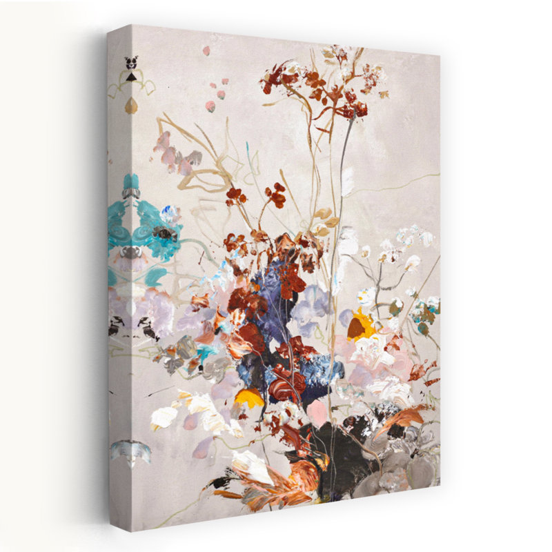 Abstrait fleur 3 abstrait art lavande contemporain, H 24 po x l 16 po