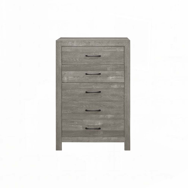 Commode de rangement à 5 tiroirs, Gris