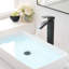 Robinet à poignée simple en alliage d'aluminium noir pour salle de bain moderne