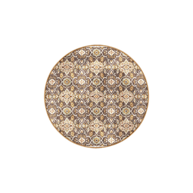 Florestela Hand Loomed Washable Oriental Indoor Rug, Round 7'