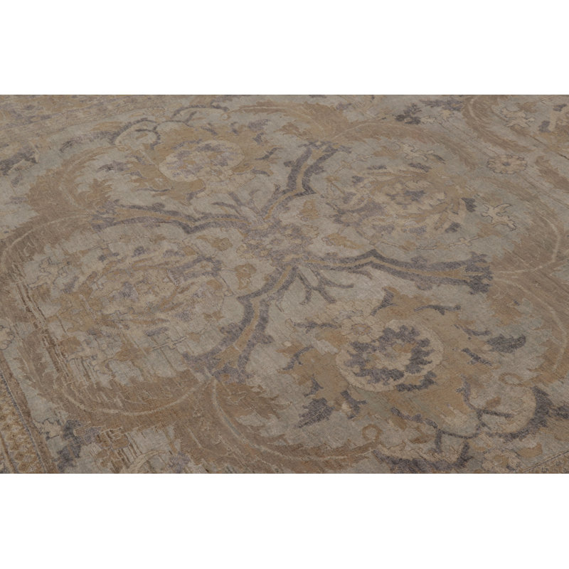 Rug & Kilim’S Polonaise-Inspired Rug, Beige With Elegant Blue Floral Medallions
