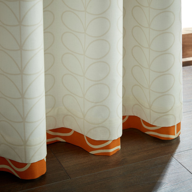 Linear Stem Curtain, Burnt Orange, 168cm Width x 137cm Drop