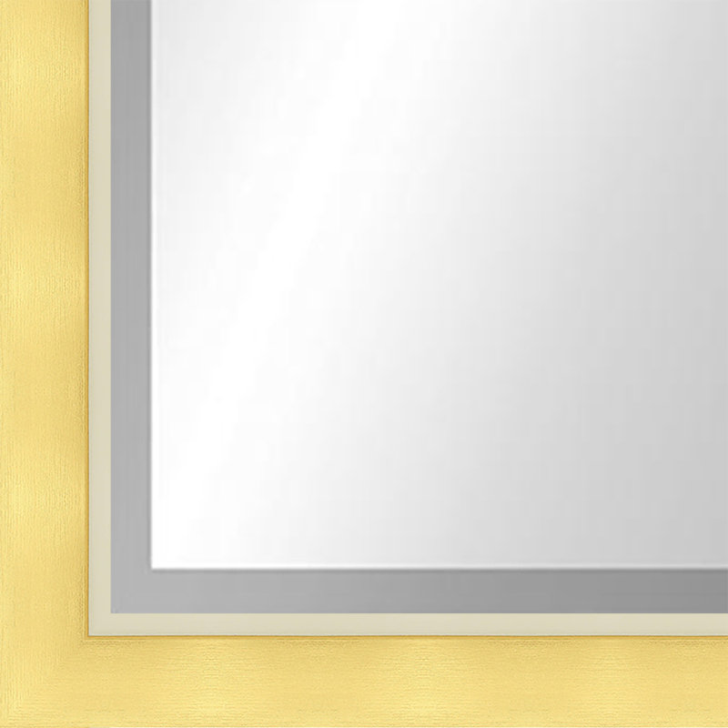 Metropolis II Rectangle Wall Mirror, 31.75" x 25.75", Gold/Silver