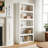 5-Tier White Bookcase, Tall Bookshelf With Scalloped Edges For Living Room-2079503941