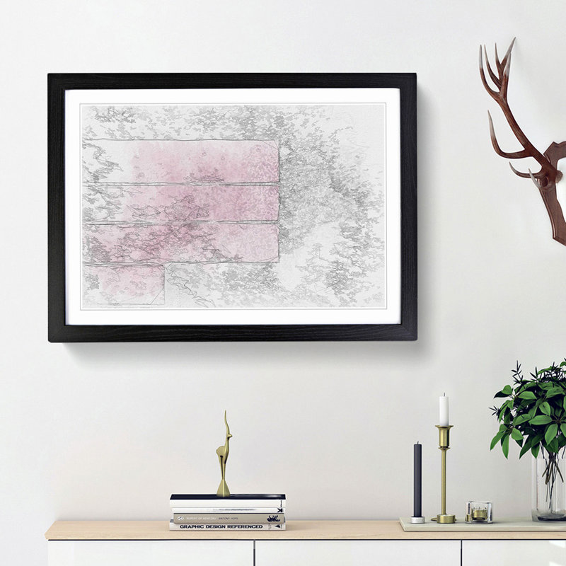 Stacked Bars in Abstract - Framed Print, 48cm H x 65cm W x 2cm D, Black Framed