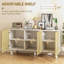 Buffet buffet, armoire de cuisine, armoire à café avec 3 portes en rotin et tablettes réglables-362044089