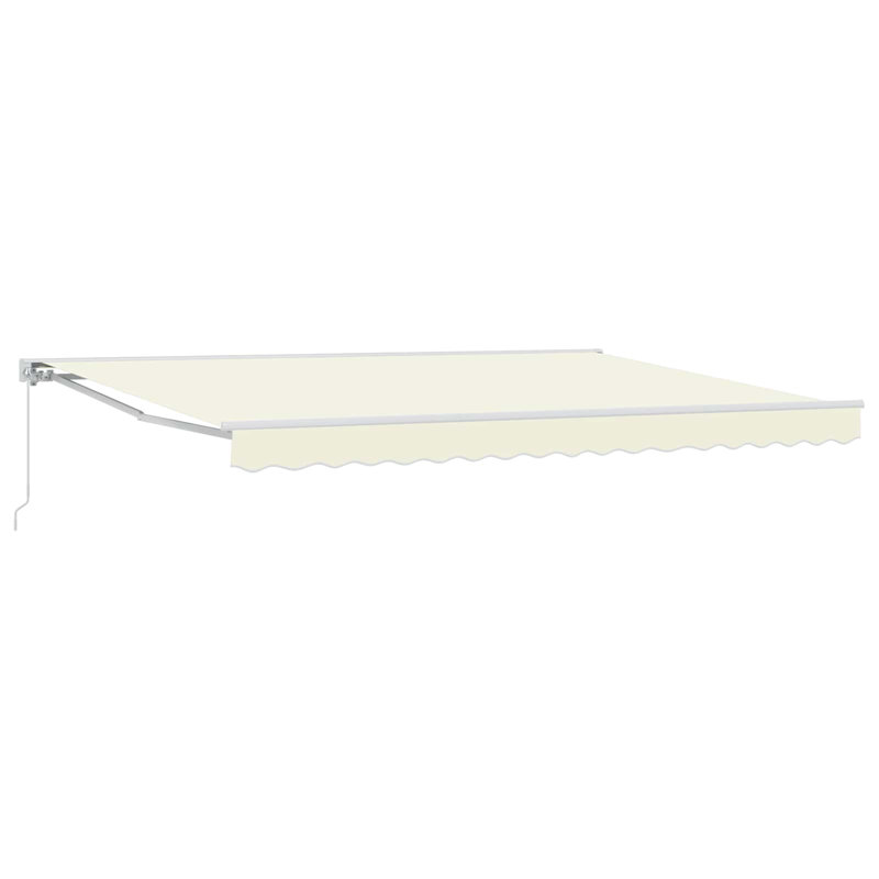 VidaXL Polyester Cover Retractable Patio Awning, Cream/White, 165cm H x 500cm W x 300cm D