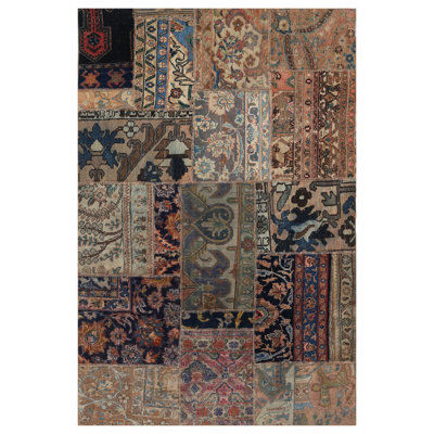 Luitzen One-of-a-Kind Rectangle 3'10" X 5'10" Wool Area Rug in Beige/Brown/Blue