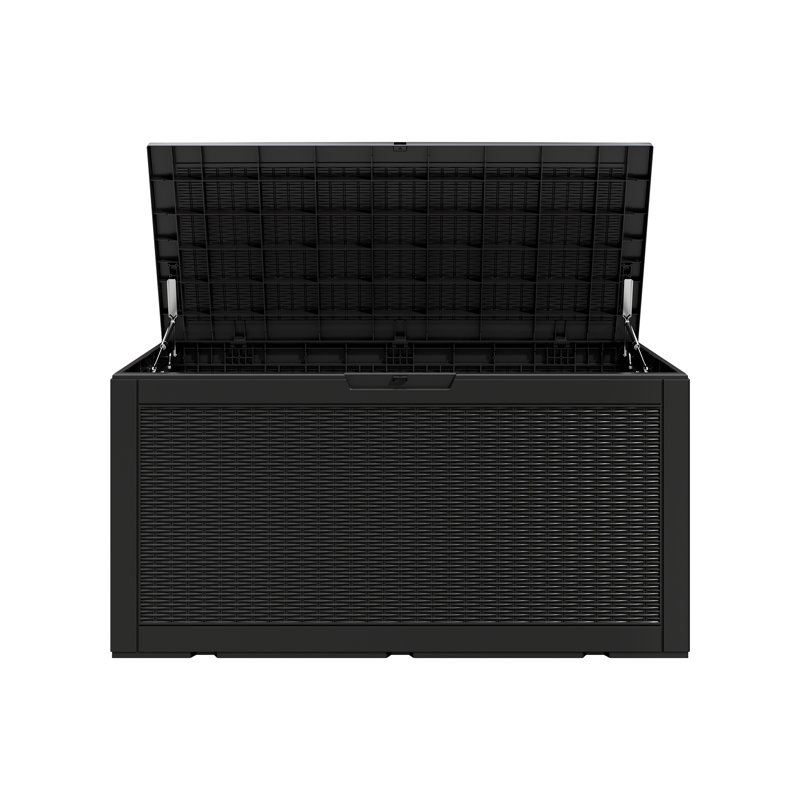 Boîte de rangement verrouillable pour l'extérieur, H 24,53 po x l 48,03 po x P 21,46 po, Noir