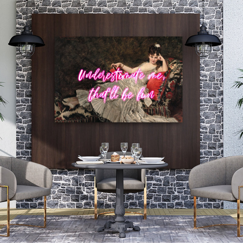 Sassy Classic Neon Quote Bold Classic Elegant Portrait Wall Art Print by Talitha McQueen - Print, 101.6cm H x 152.4cm W