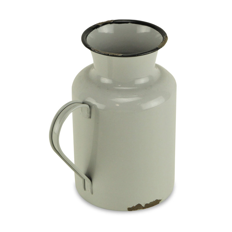 Abdullaah Metal Table Vase, Gray, 7.75" H x 4.5" W x 4.5" D