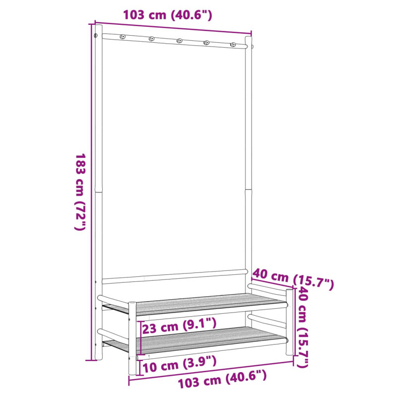 Beckworth 103cm Clothing Rack