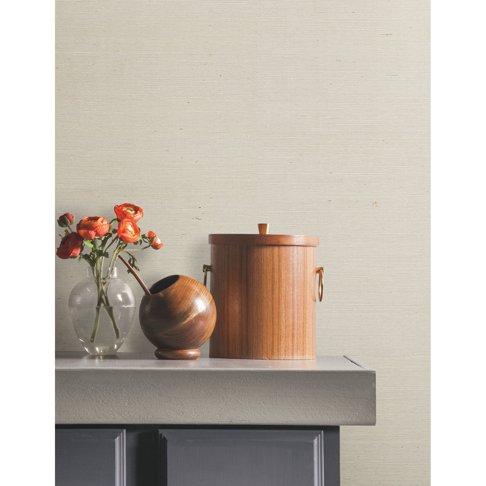 Natural Sisal Peel and Stick Grasscloth Wallpaper, White