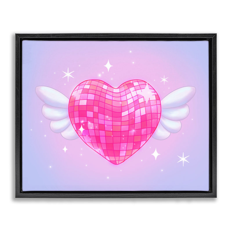 Cadre disco avec ailes flottantes, design par Stephanie Sanchez, Cadre flottant noir de jais, H 17 po x l 21 po