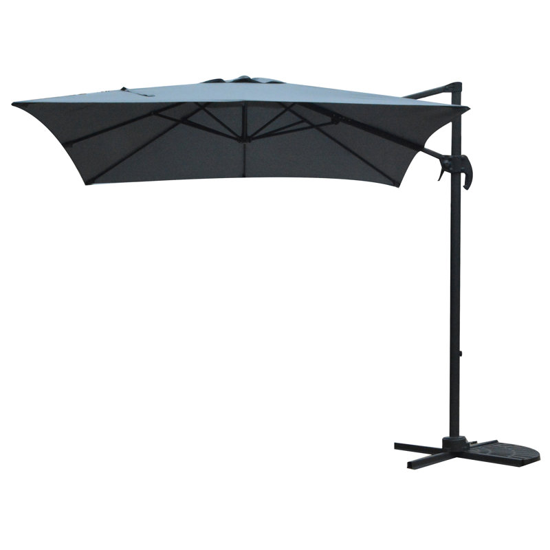 Hawaii 270cm X 250cm Rectangular Tilt Cantilever Parasol, Dark Grey