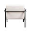 Chaise confortable en avoine avec fabrication en métal rouille et rembourrage en mousse de style blanc