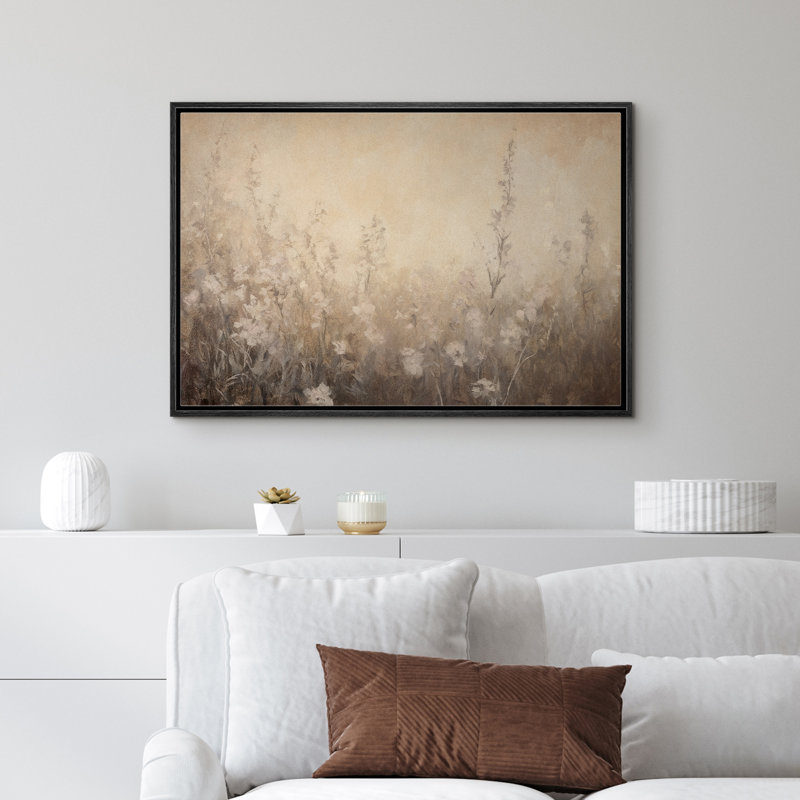 «Brown Country Rustic Flower Decor», impression sur toile encadrée, Noir, noir, noir, noir, H 24 po x l 36 po
