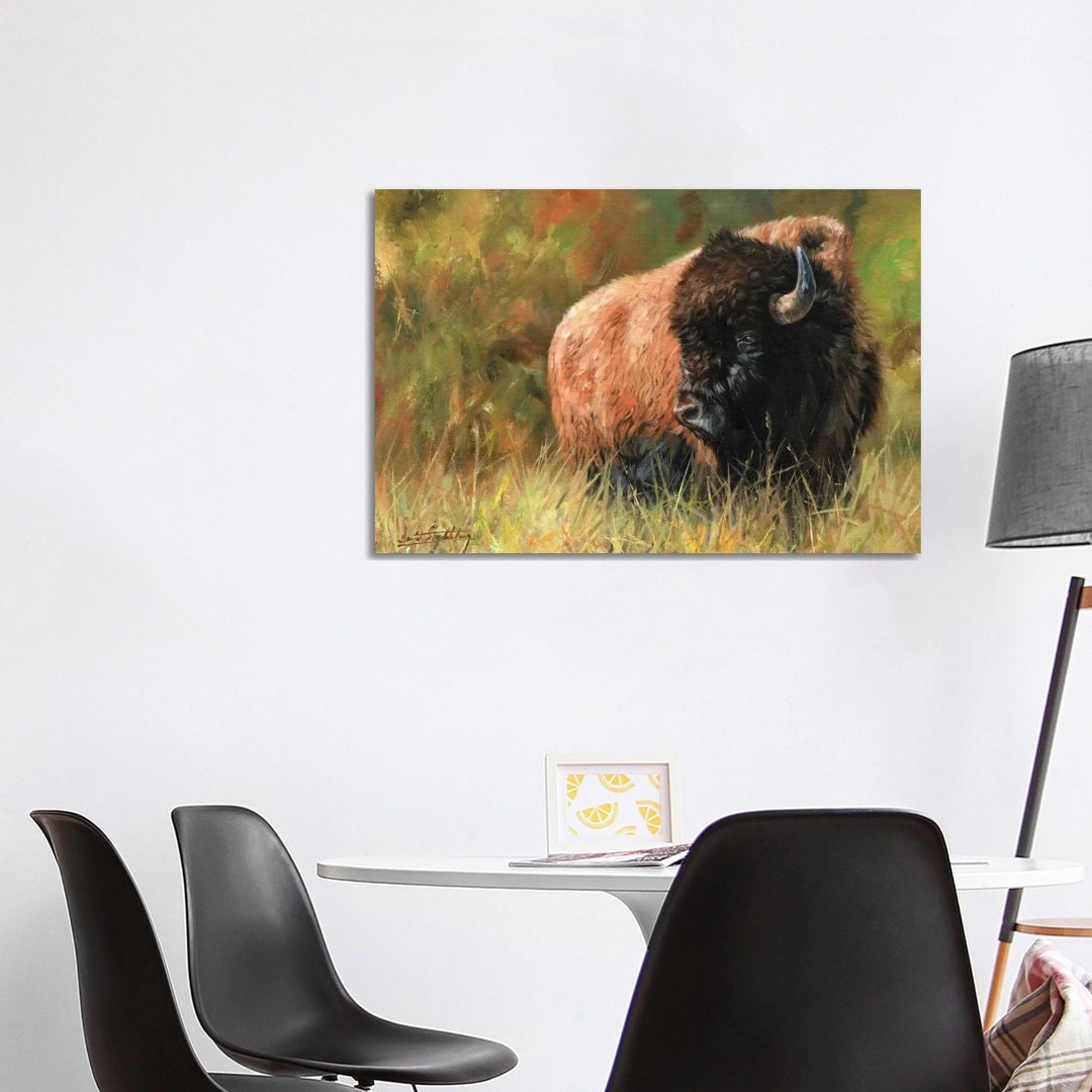 Bison I von David Stribbling - Galerie-verpackte Leinwand Giclée auf Leinwand