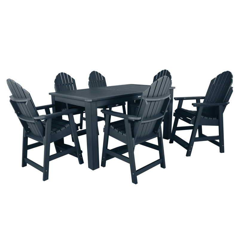 Ensemble repas 7 pièces Macias, Bleu fédéral, H 36 po x l 42 po x L 84 po 