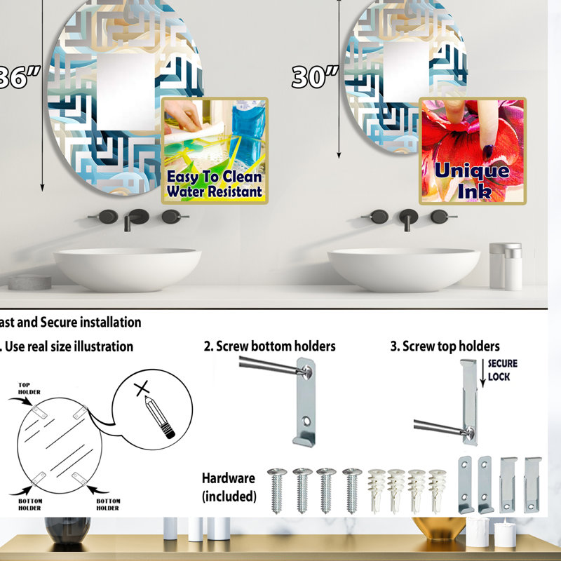 Miroir décoratif Coastal Harmony - Maze, L 20 po x H 30 po