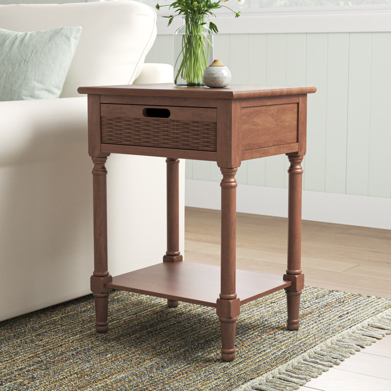 Peters End Table with Storage, Brown