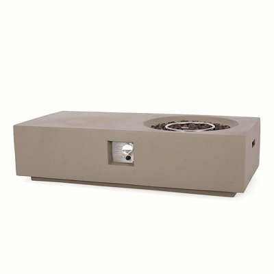 Rectangular 14.75" Mgo Fire Pit - 50,000 Btu