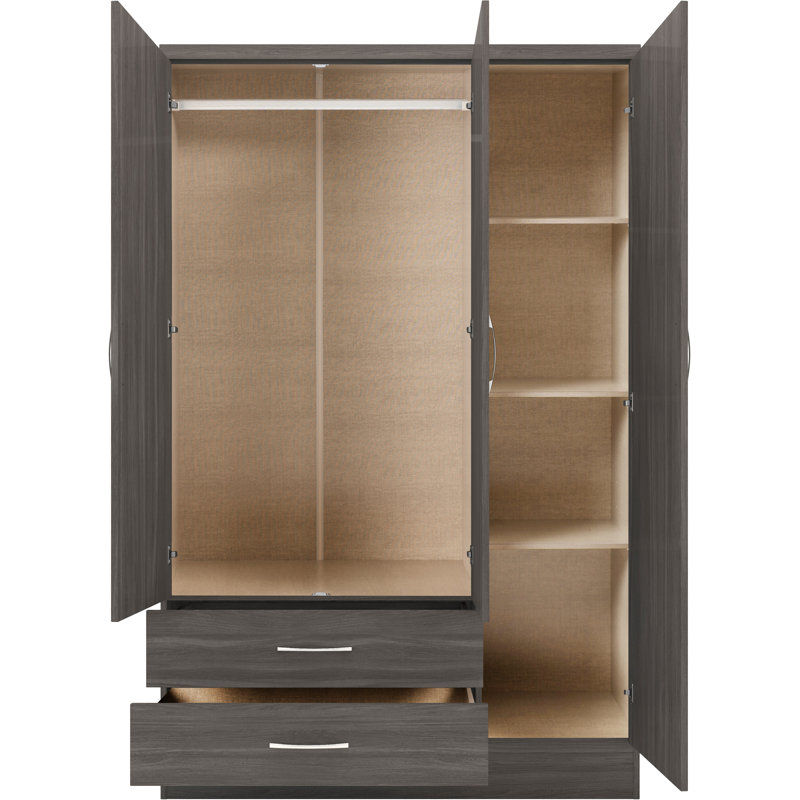 Cascio 3 Door Wardrobe, Black Wood Grain