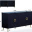 Buffet buffet 4 portes en bois bleu marine avec tablette réglable pour la cuisine, la salle à manger, le salon, le vestibule, le couloir, le bureau-1559154053